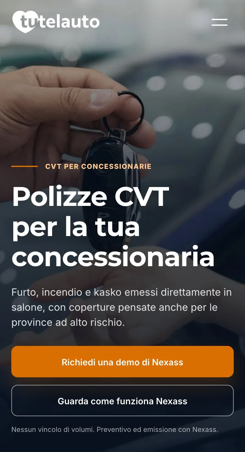 Il sito concessionarie dal telefono
